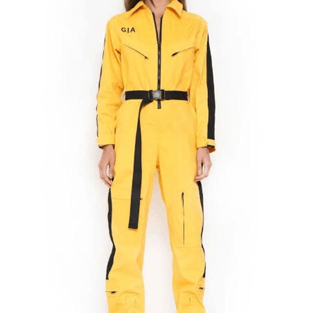 I.AM.GIA Yellow Long Sleeve Zip-Up Boiler Coverall Jumpsuit Women's Size XS
